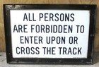Vintage Newark City Subway Porcelain Train Station Sign All Persons Forbidden NJ — photo 1