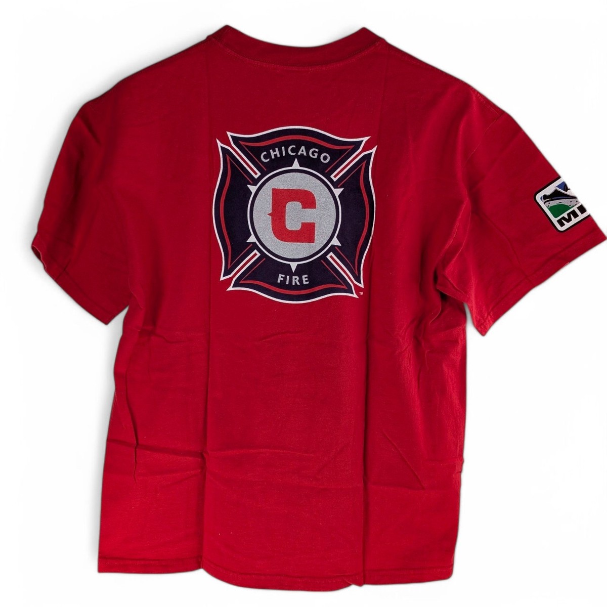 00s Puma MLS Chicago Fire Logo Red T-Shirt Tee Adults Sz L Large