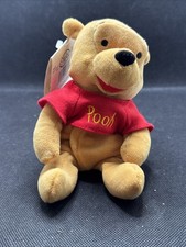 Walt Disney Store WINNIE THE POOH BEAR 8" BEAN BAG STUFFED TOY NEW 1990'S