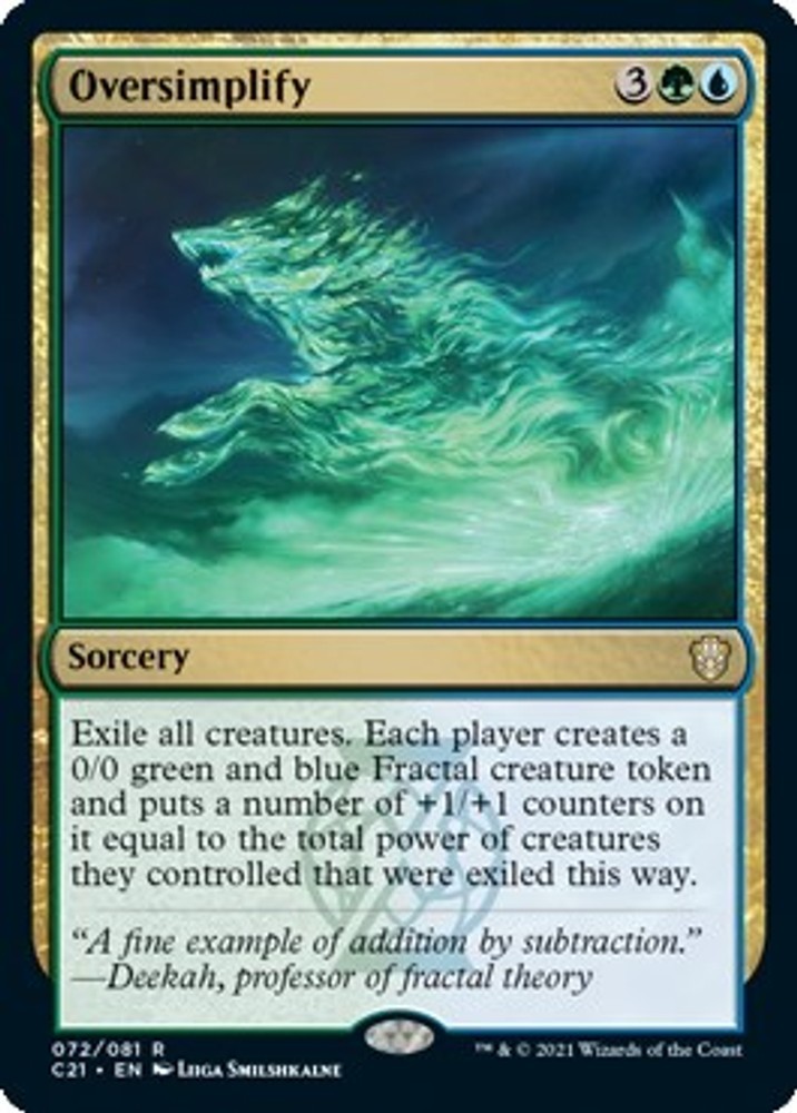 Oversimplify - 72 - NM - Commander 2021