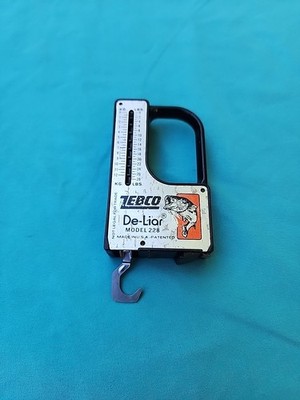 Vintage Zebco De-Liar Model 228 Fisherman's Fishing Scale Tape Measure Made USA