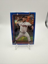 2025 Bowman Chrome 169 Grant Holmes Blue Logofractor /150 Atlanta Braves
