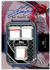 Ken Griffey Jr. 2022 Topps Sterling Swings Red Triple Patch Autograph Card 07/10