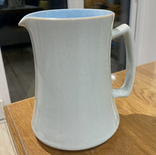 Vintage Lovatt’s Langley Mill Pale Blue 2 Tone Pitcher Water Jug 16cm 1930-50's