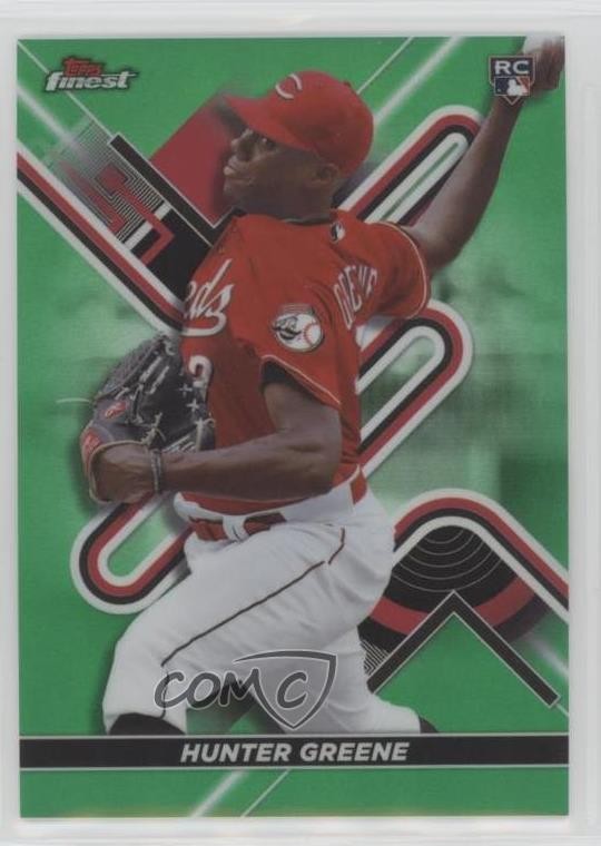 2022 Topps Finest Green Refractor 34/99 Hunter Greene #69 Rookie RC c4i