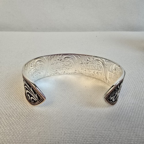 Montana Silversmiths Leathercut Tri-Colored Floral Cuff Bracelet Western Coastal - Picture 5 of 9