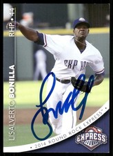 2014 Round Rock Express LISALVERTO BONILLA Signed Card autograph REDS RANGERS