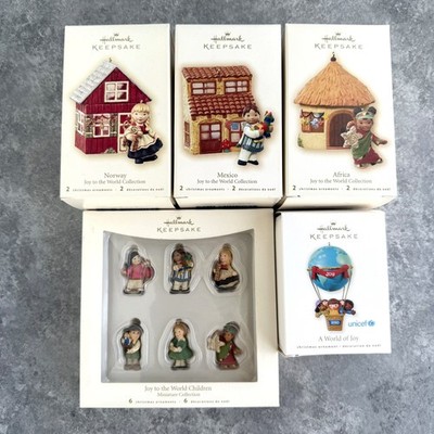 Hallmark Ornaments Norway Africa Mexico Joy To The World Collection Kids Lot NEW