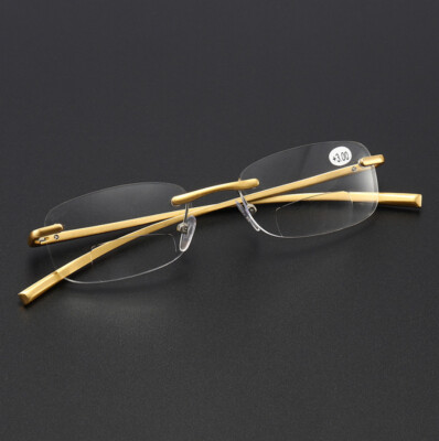 Bifokal Lesebrille Leser Randlos Herren Lesehilfe +1,0 1,5 2,0 2,5 3,0 3,5 4,0DE
