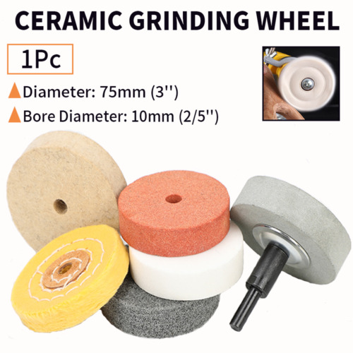 3 Inch Ceramic Grinding Wheel Abrasive Stone Metal For Disc Grinder Rotary Tool - Picture 1 of 37