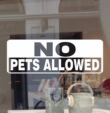 No Pets Allowed Business Sign Decal Vinyl Sticker No Dog No Cat Door Window 2