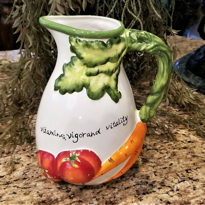 JUDY PHIPPS Certified International Victory Garden Serving Pitcher 