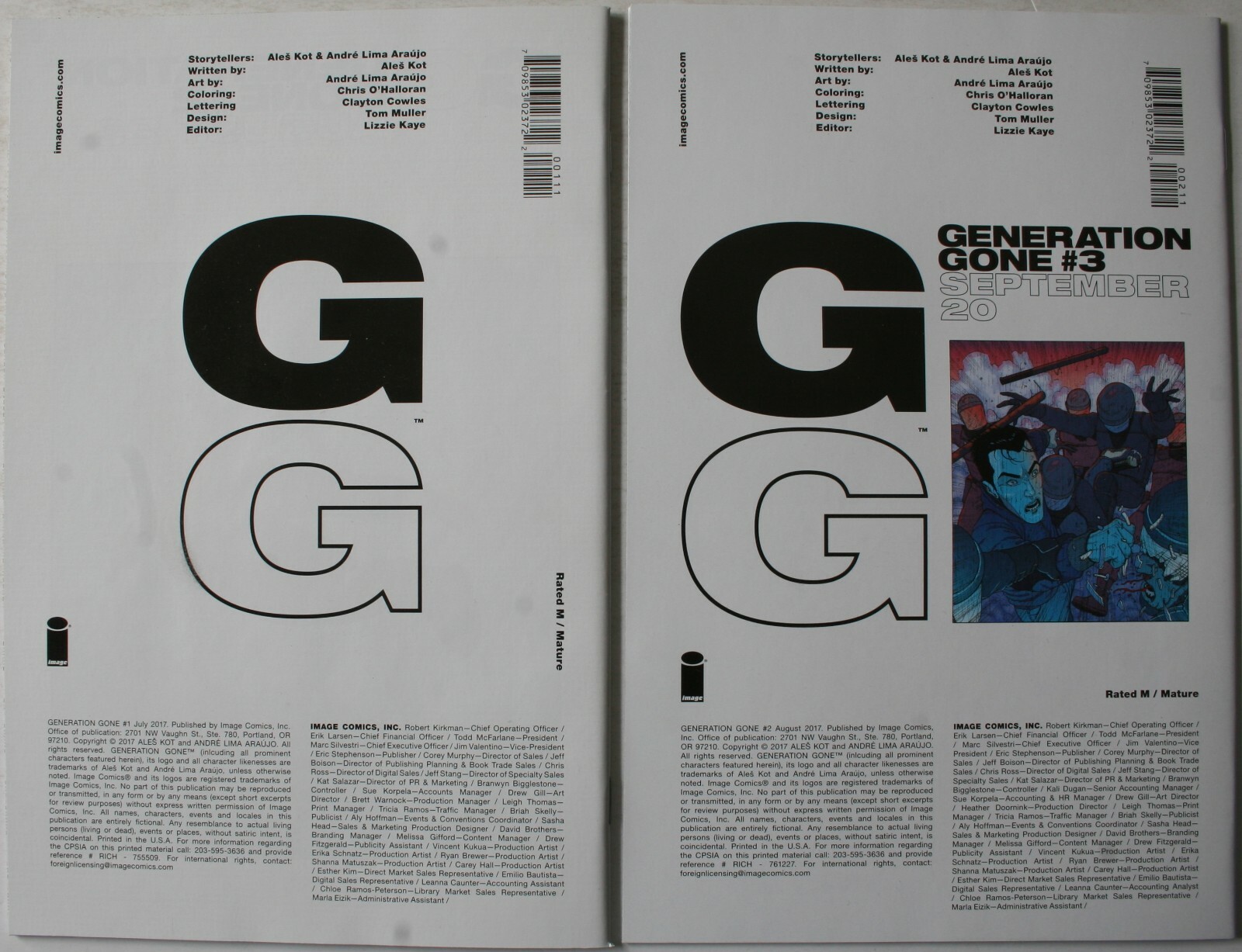 Generation Gone 1 & 2 Image Comics VF-NM 1st Prints Ales Kot | eBay