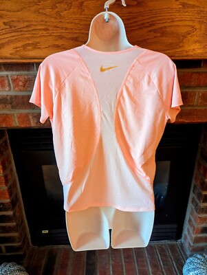 Nike Brand Pink Dri- Fit T-shirt With Gold Lettering Size Medium