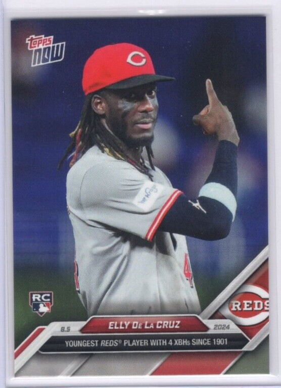 2024 Topps Now Baseball Elly De La Cruz Rookie 4 XBHs Reds #517