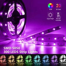 5M 300 LED Strip Lights 3528 5050 SMD RGB Ribbon Tape Roll Waterproof DC 12V