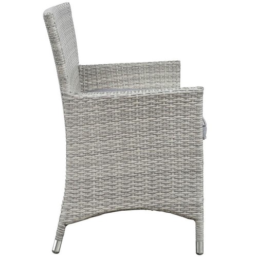 Modway Bridge 4-Piece Rattan Outdoor Patio Conversation Set in Light Gray/Gray - Picture 5 of 9