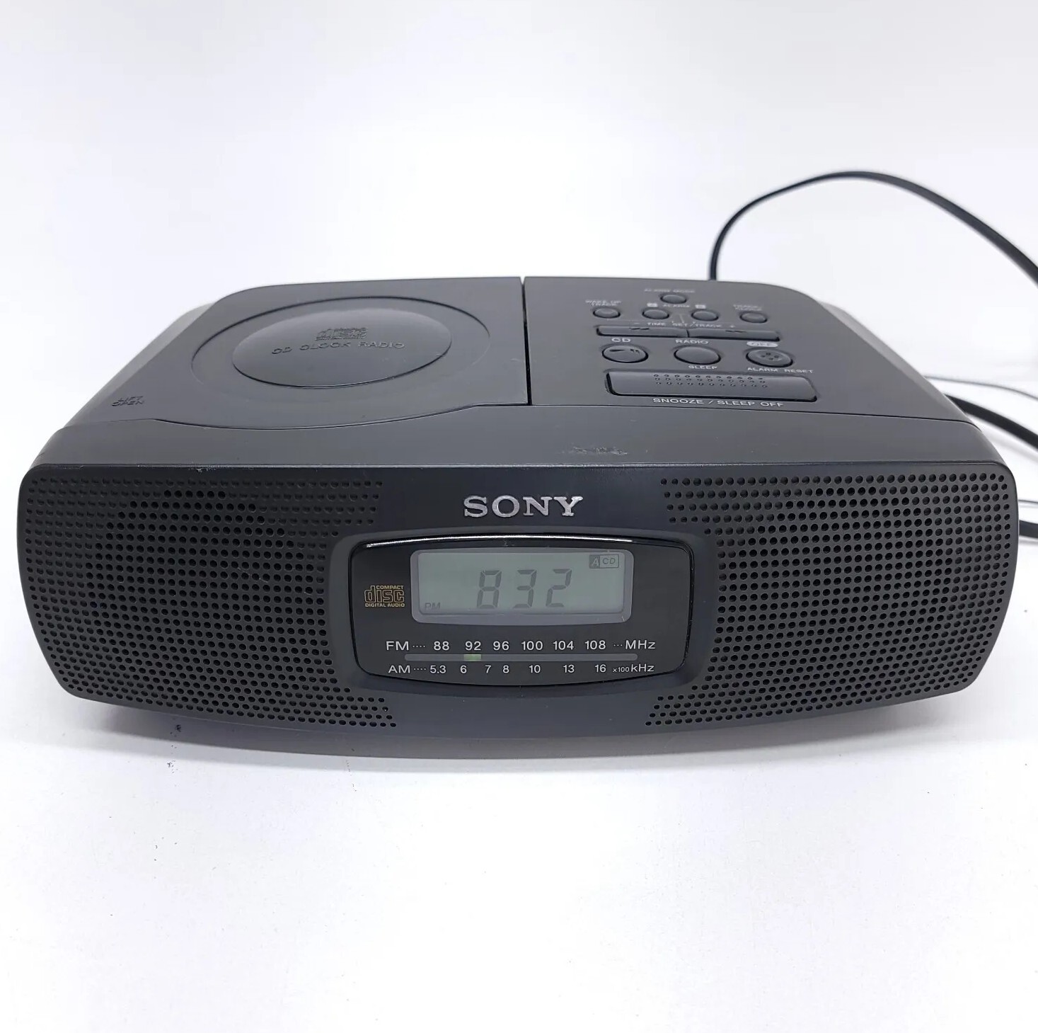 Sony ICF-CD820 AM/FM Stereo Dual Alarm Clock Radio with CD Player WORKING Y2K