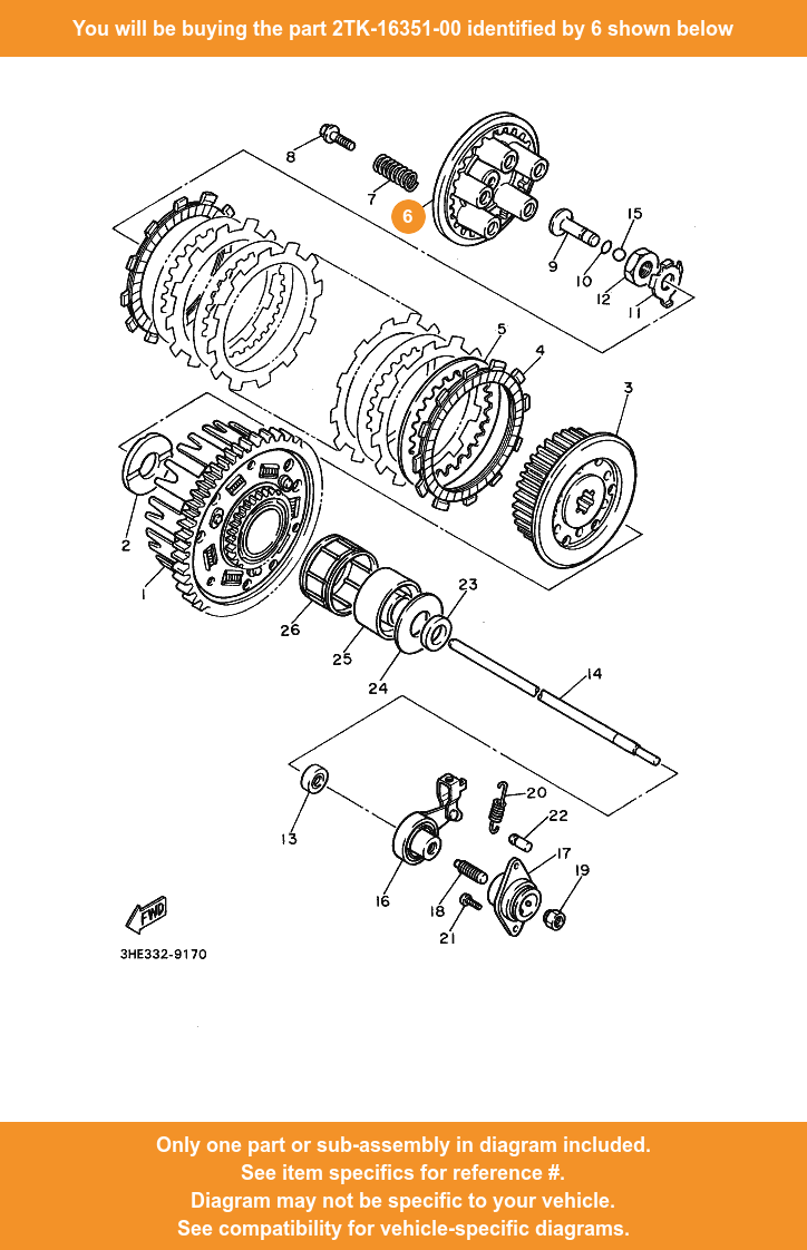 FZR600 FZR400RR YZ85 YZ80 New Genuine Yamaha Clutch Pressure Plate 2TK