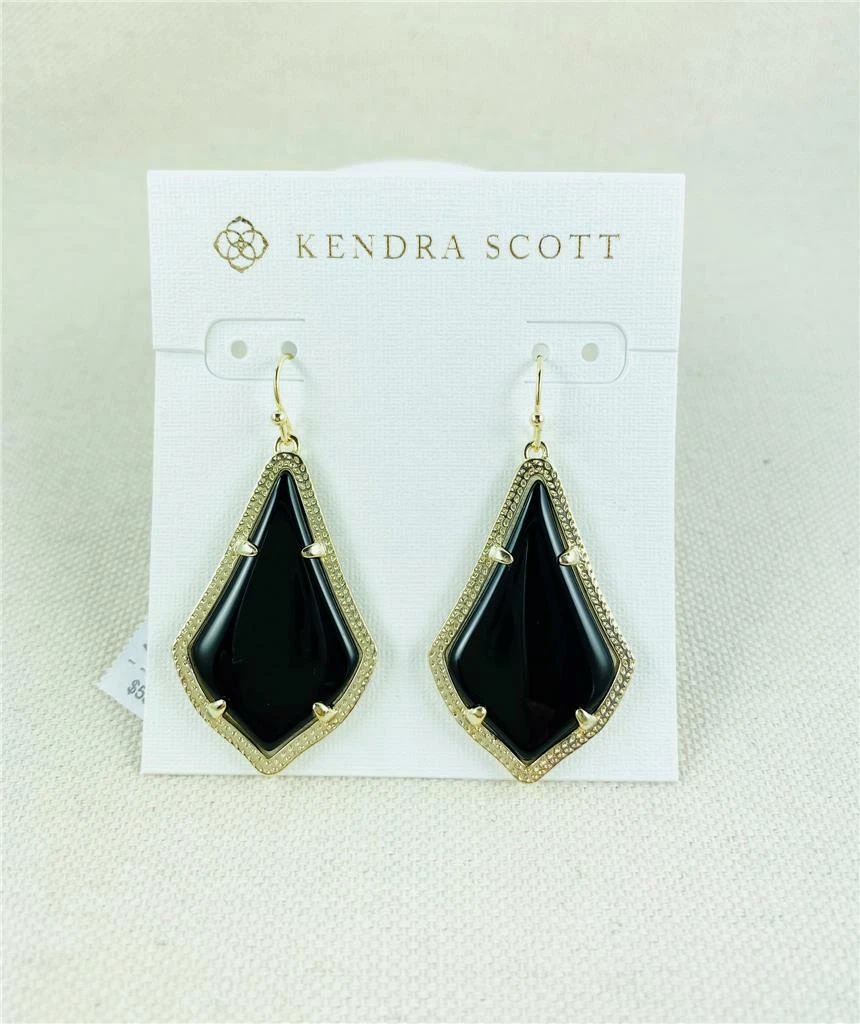 Kendra scott black shop and gold earrings