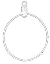 Beading Hoop, 10 Silver Plated Steel 26mm Round Notched Ring with Closed Loop