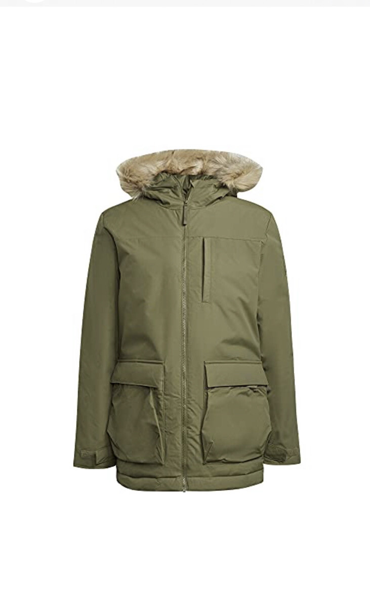 adidas GT1700 Men's Utilitas Hooded Parka Focus Olive Sz Large USA