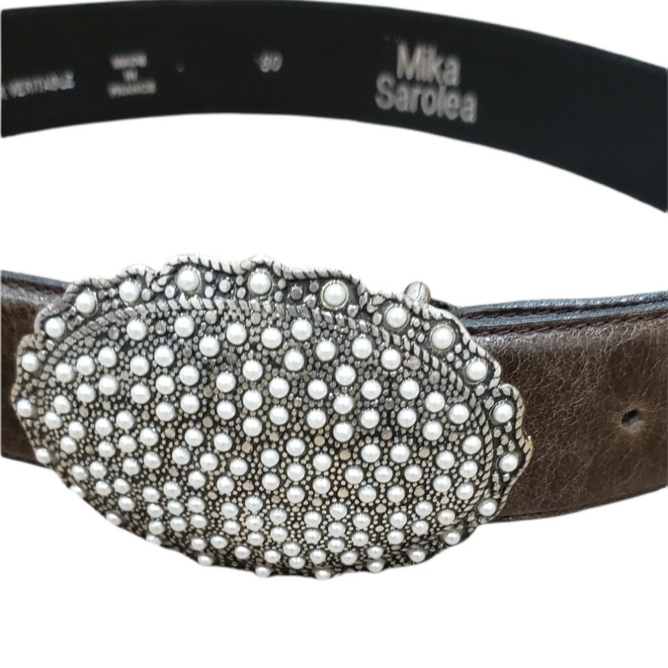 Mika Sarolea Brown Jewel Leather Belt | eBay display picture 1