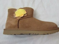 UGG MINI BAILEY II cactus flower boots big girls chestnut brown suede NEW