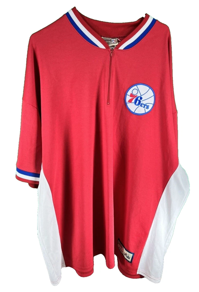 76ers SIXERS ゲームシャツ　半袖　majestic NBA USA製 00's Philadelphia 76ers Sixers Majestic NBA Warm Up Size Medium