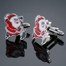 Santa Claus Christmas Cufflinks Business Wedding Dress Shirt free gift box 5
