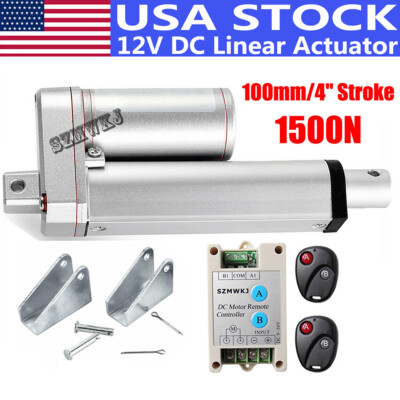 Heavy Duty 100mm 4'' Linear Actuator 330Pound Max Lift 12V Controller Door Opener