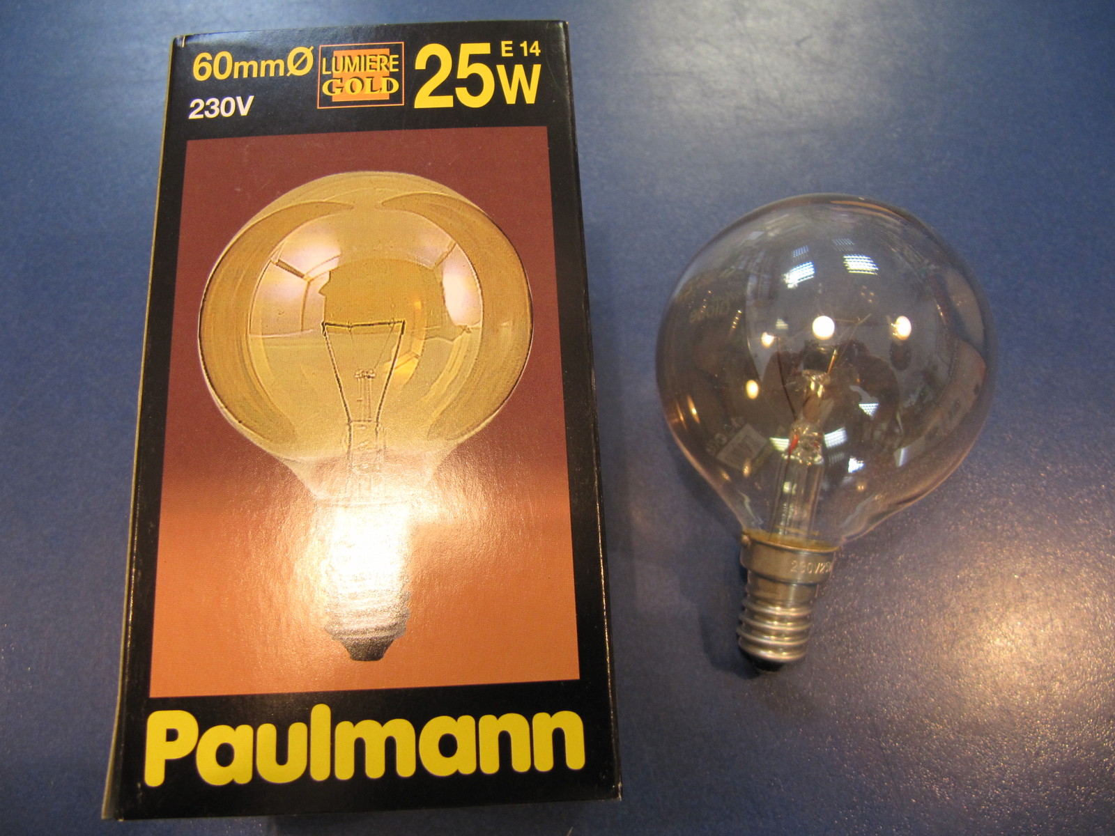 Rarity - Paulmann Mini - Globe Lamp E14 25W G60 Gold Lustert Glühlampe
