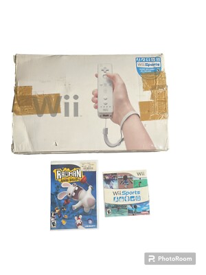 Nintendo Wii Sports White Home Console CIB System Factory Reset See Description
