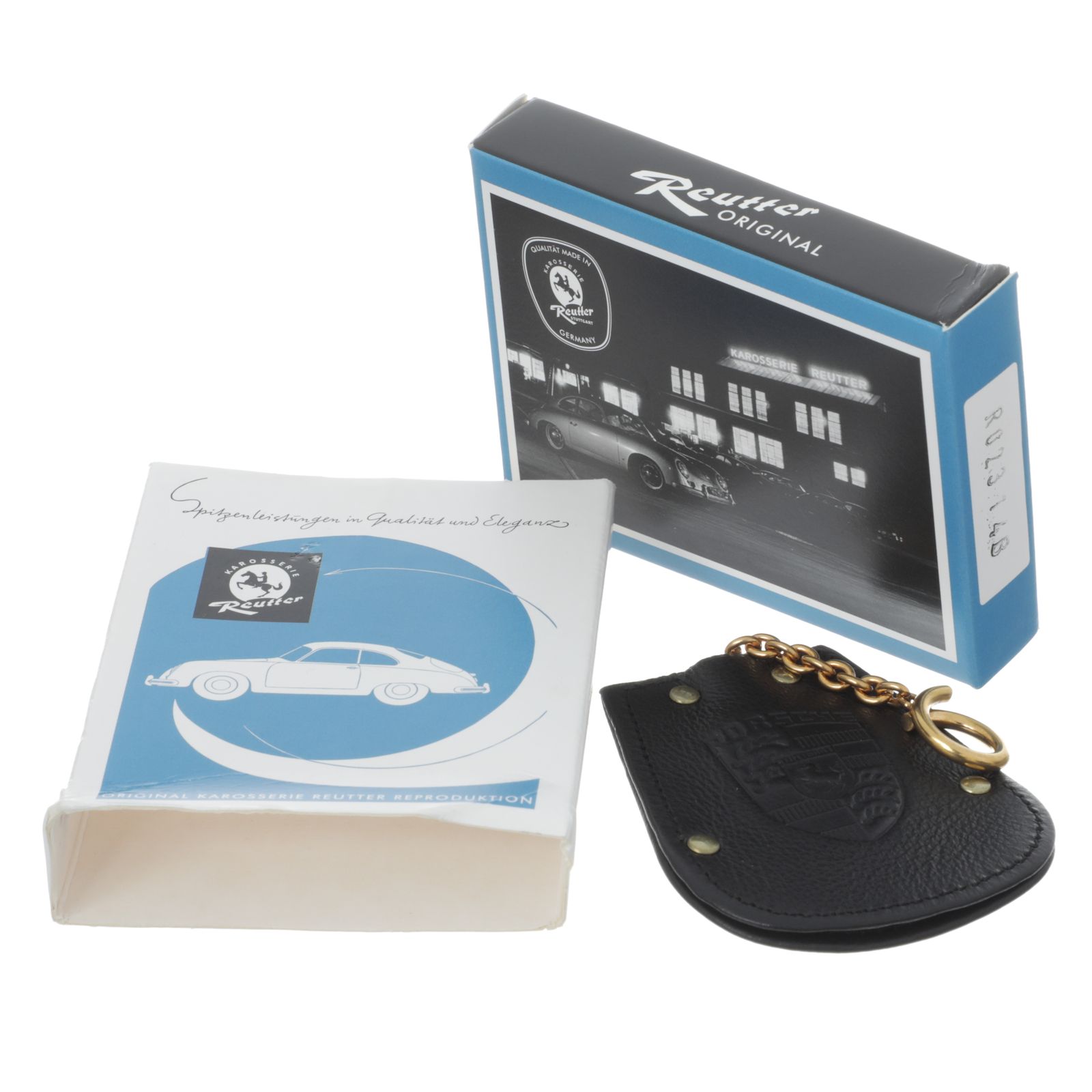Funda de cuero para llavero Porsche Classic