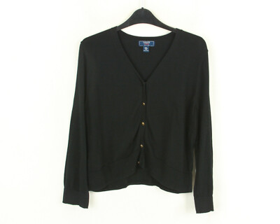 Damen CHAPS XL Petite Strick-Cardigan Pullover Baumwolle V-Ausschnitt