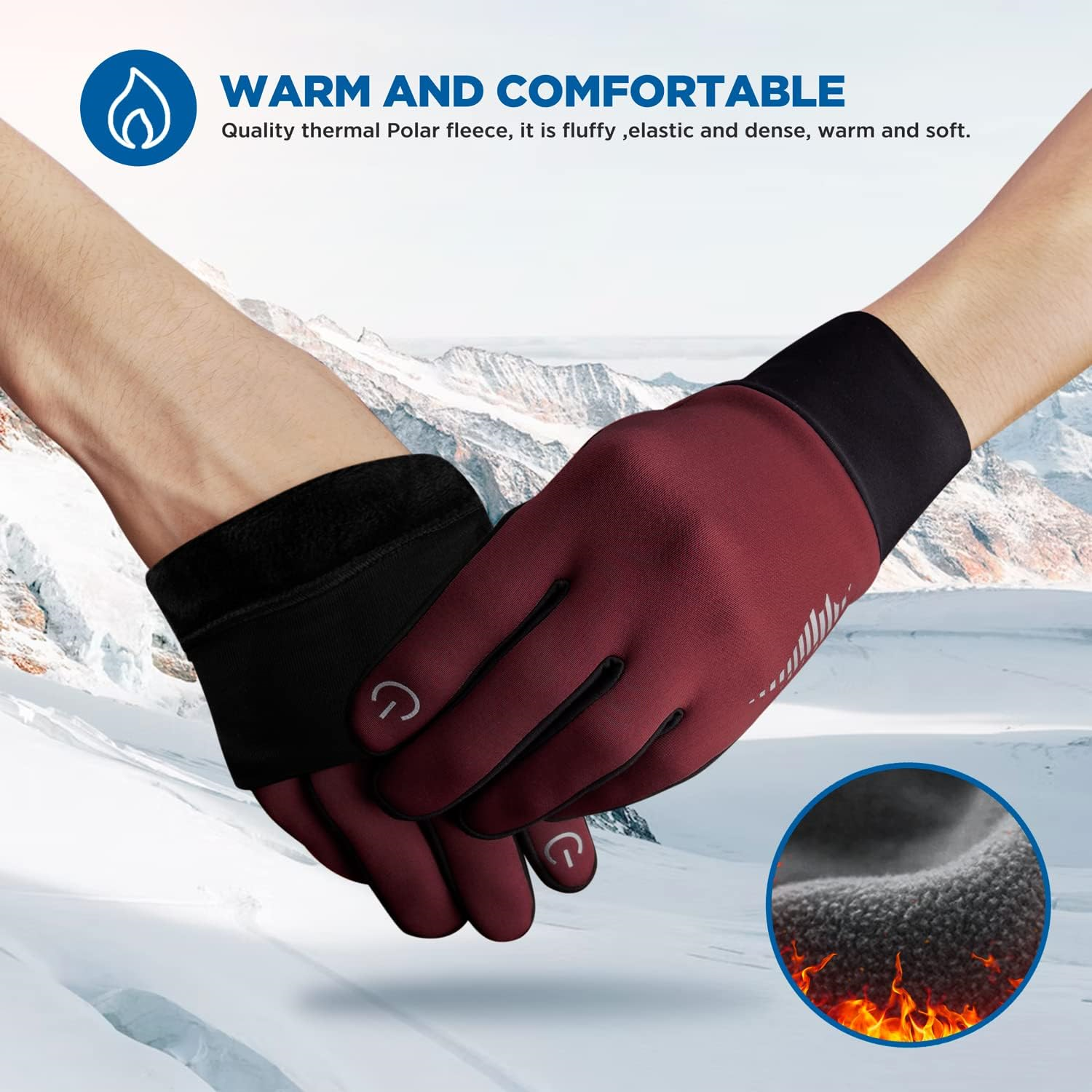 SIMARI Winter Thermal Gloves Men Women Touchscreen AntiSlip Windproof