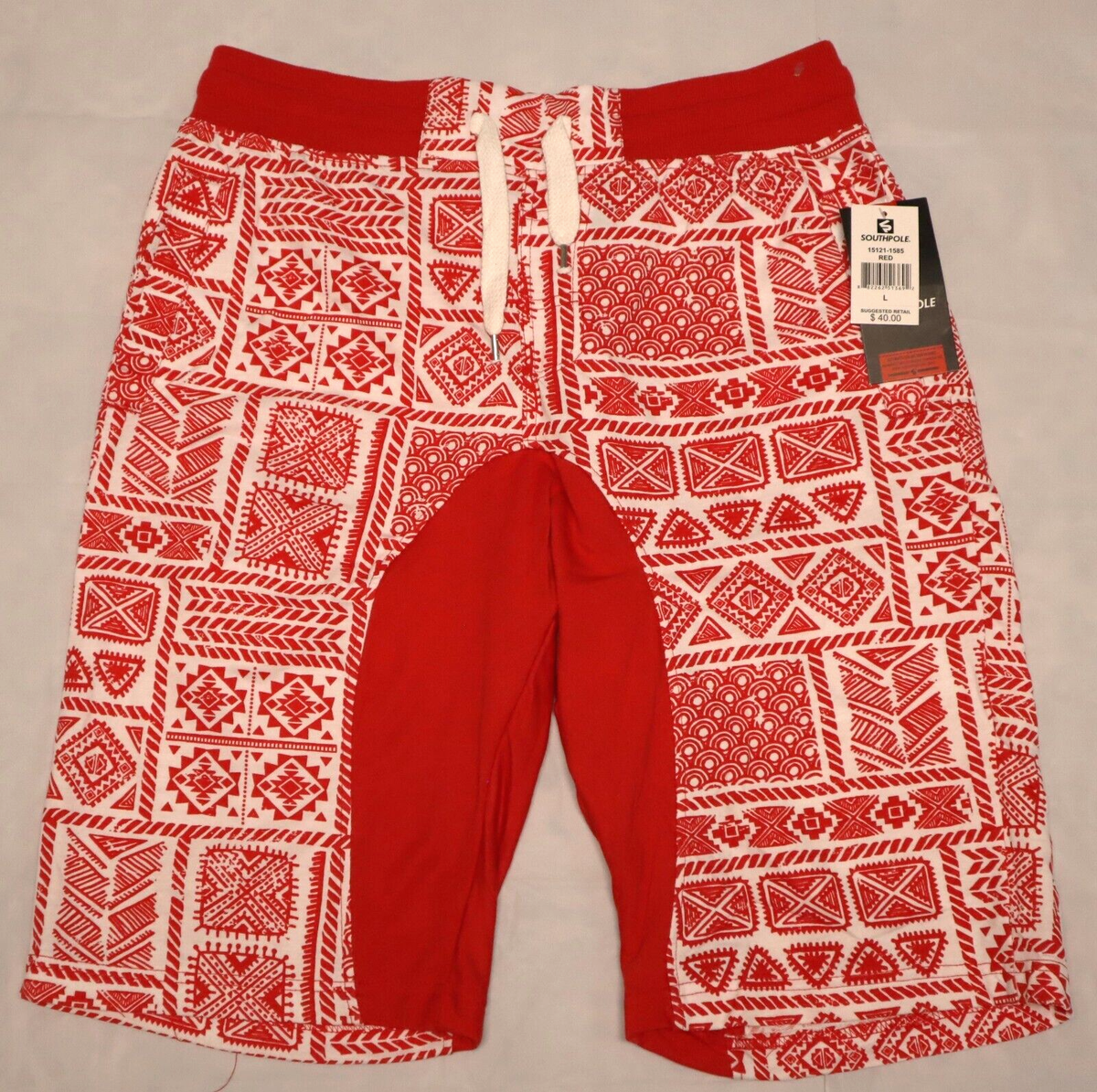 SOUTHPOLE mens red Jogger Shorts size L (NWT) msrp: $40