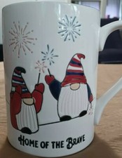Patriotic Americana GNOME 16oz Mug Home Of The Brave Fireworks Coffee Mug