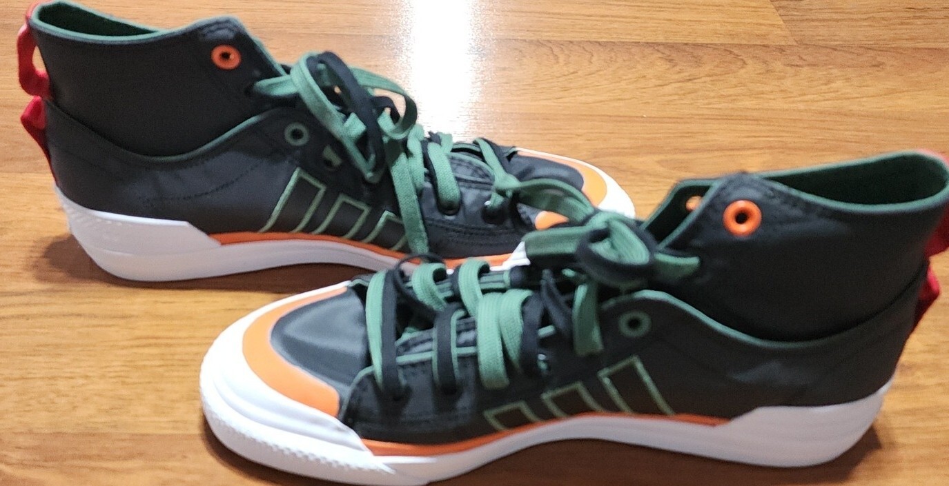 Size 9.5 - adidas Nizza DL High Black Green Oxide for sale online  