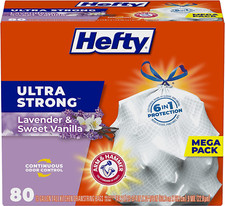 Ultra Strong Tall Kitchen Trash Bags, Lavender  Sweet Vanilla Scent, 13 Gallon