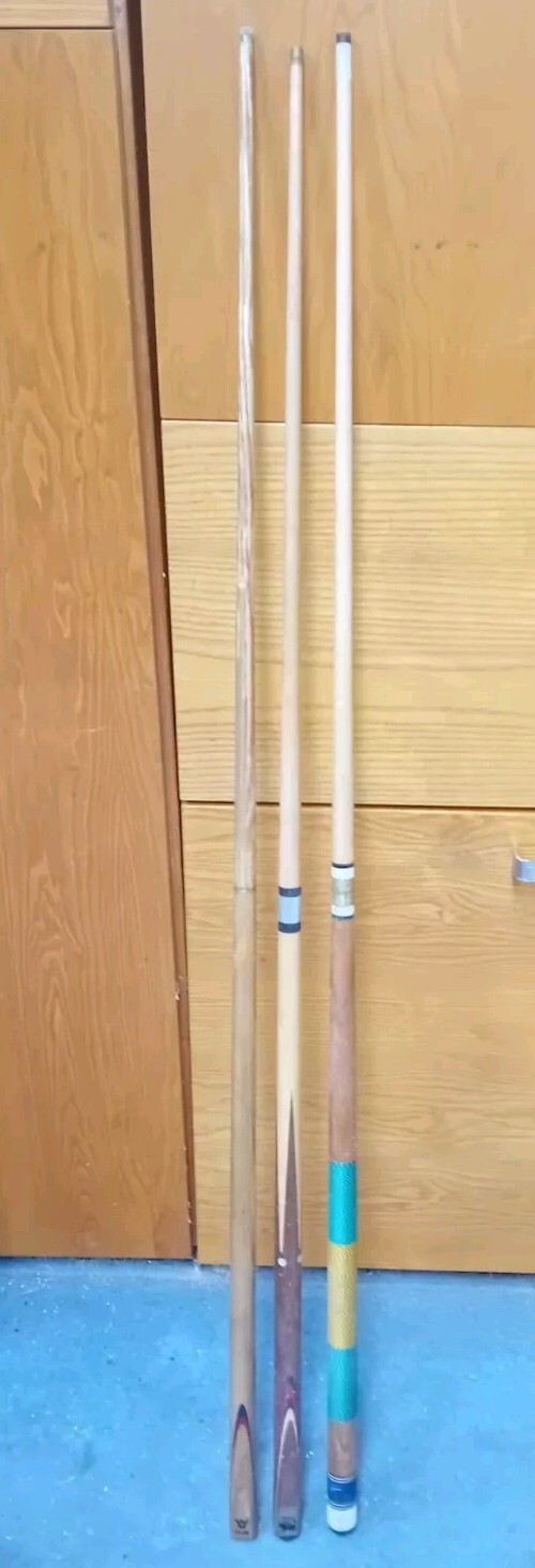 3 X Riley Club Winmau vintage Snooker Pool cues eBay