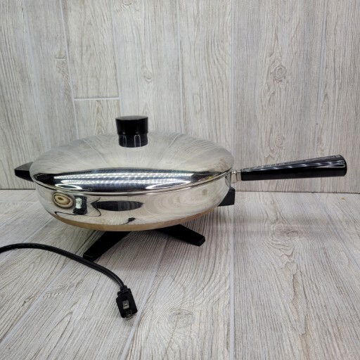 Vintage Farberware Electric Fry Pan B3000 Stainless Steel 12" Skillet w