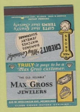 Matchbook Cover - Max Gross Jewelry SAMPLE 40 Strike