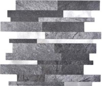 Vinylmosaik StäBchen Schwarz Silber Selbstklebend Wand Fliesenspiegel WB200-32BS