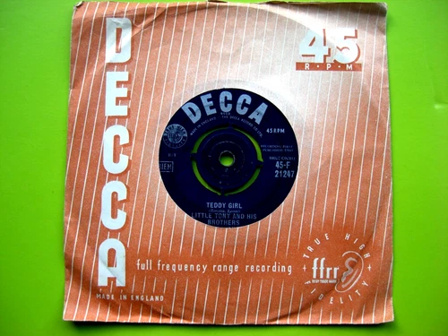 LITTLE TONY & HIS BROTHERS Teddy Girl / Kiss Me 7” 45 DECCA 1960