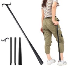 35" Long Dressing Stick with Shoe Horn with Sock Removal Tool, Adjustable Extend