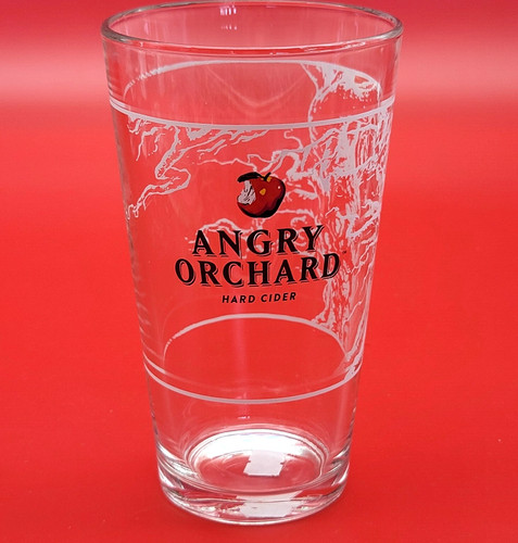 Angry Orchard Hard Cider Pint Glass Beer Bar Pub Mancave Barware Drinking