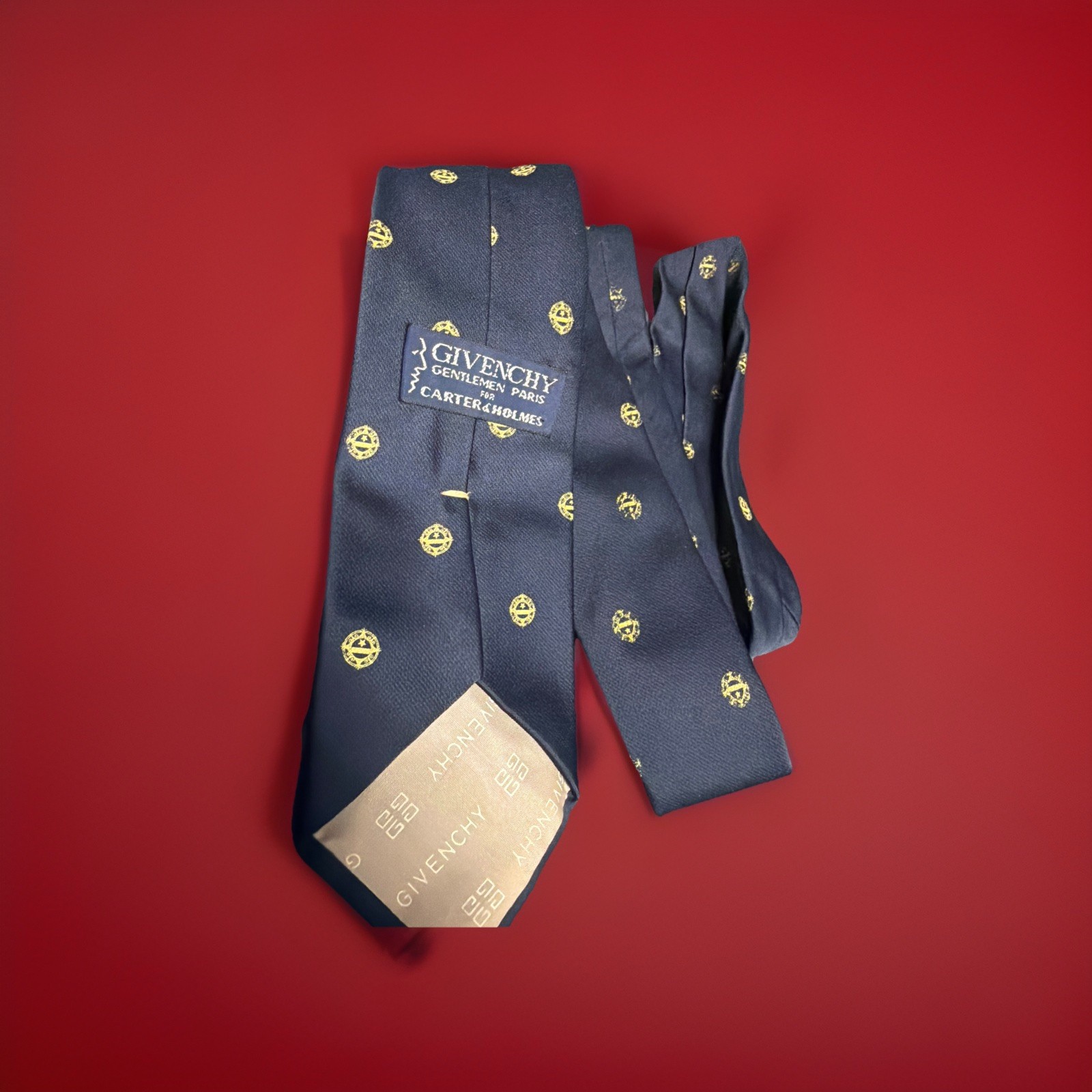 Givenchy Necktie Blue Geometric Pattern Neck Tie … - image 2