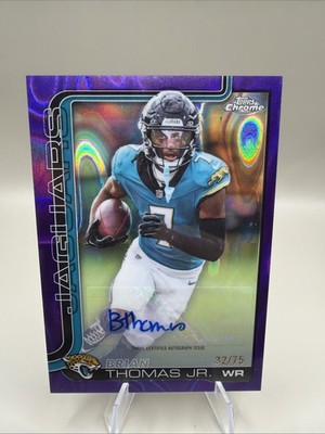 Brian Thomas Jr Purple Lava Auto /75 SP - 2025 Topps Chrome NFL Football Jaguars