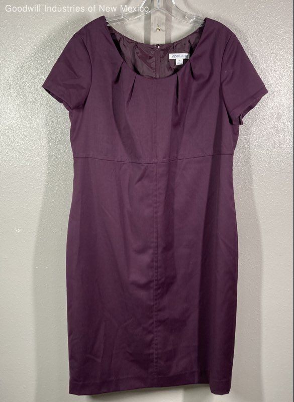 Pendleton Womens Plum Solid Short Sleeve Sheath K… - image 1